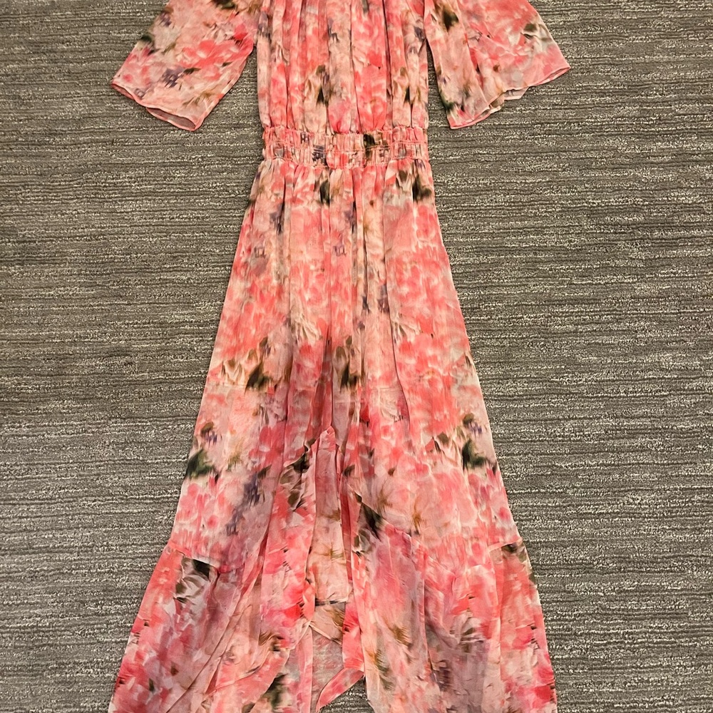 NWT Misa Los Angeles Pink Floral Maxi Dress